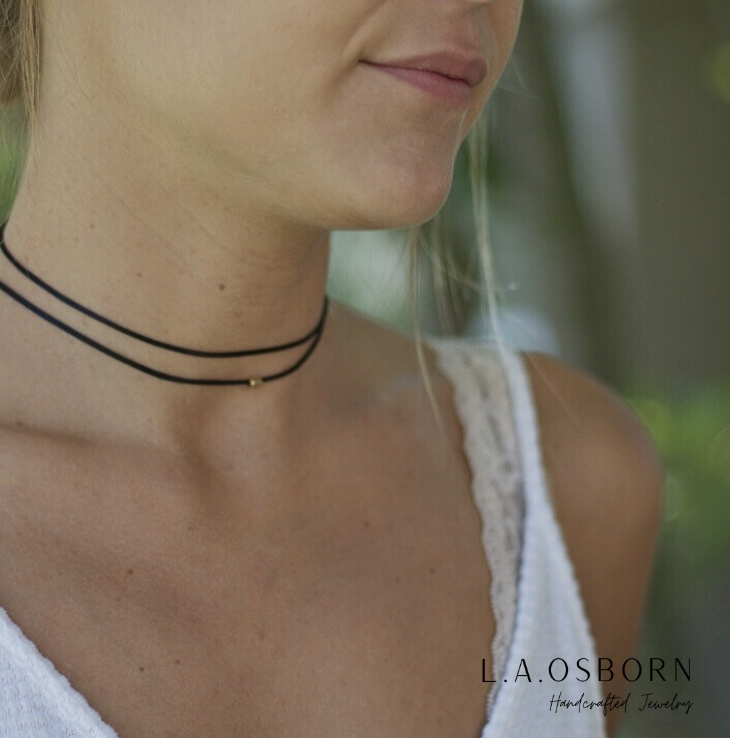 Ultra Thin Black Wrap Choker